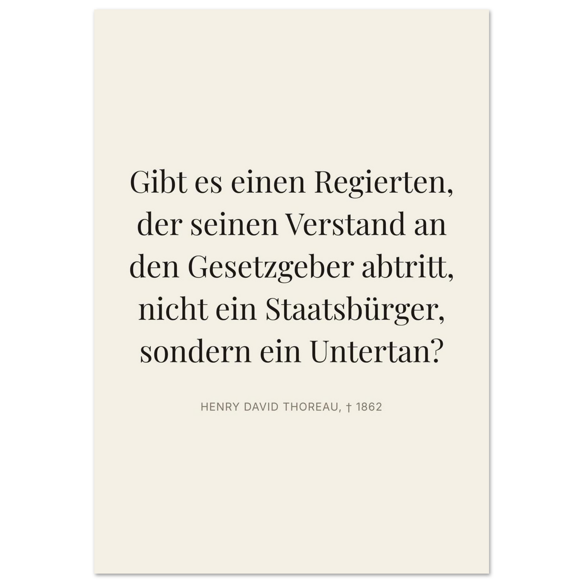 Thores Dunkle Worte in Schweizer Weiss (Premium Poster auf mattem Papier) [Editorial-Beige]