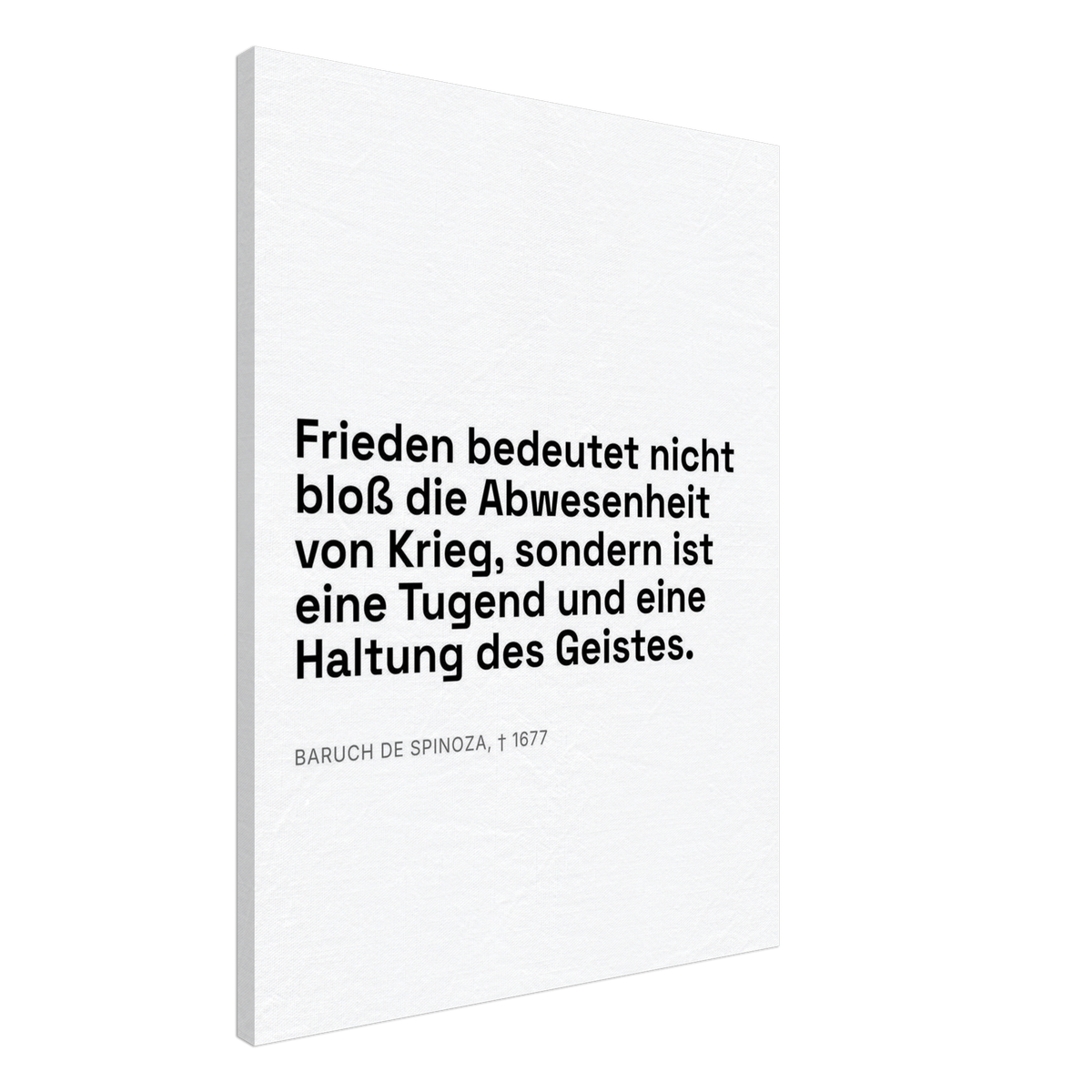 Spinozas Frieden auf Leinwand in Bauhaus-Stil (Leinwand) [Swiss-Weiß]