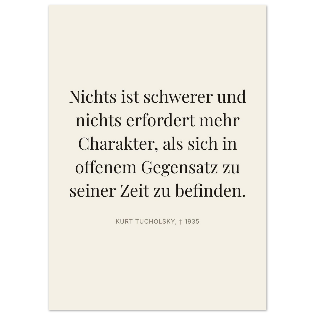 Tuchs Verzweiflung im Schweizer Weiss (Premium Poster auf mattem Papier) [Editorial-Beige]
