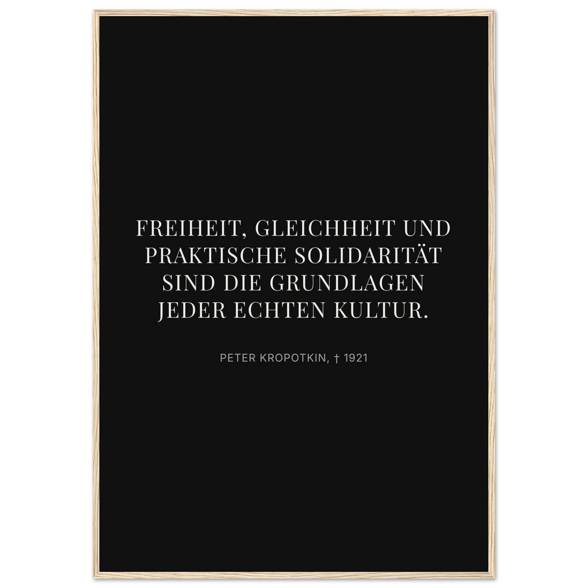 Kroponkins Wege im Dunkeln – Typografie auf Leinwand – Motiv 4 (Klassisches Poster mit Holzrahmen)