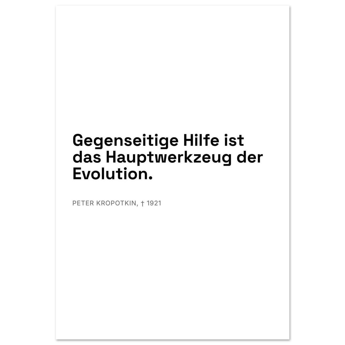 Kroponkins Wege im Dunkeln – Typografie auf Leinwand (Premium Poster auf mattem Papier) [Swiss-Weiß]