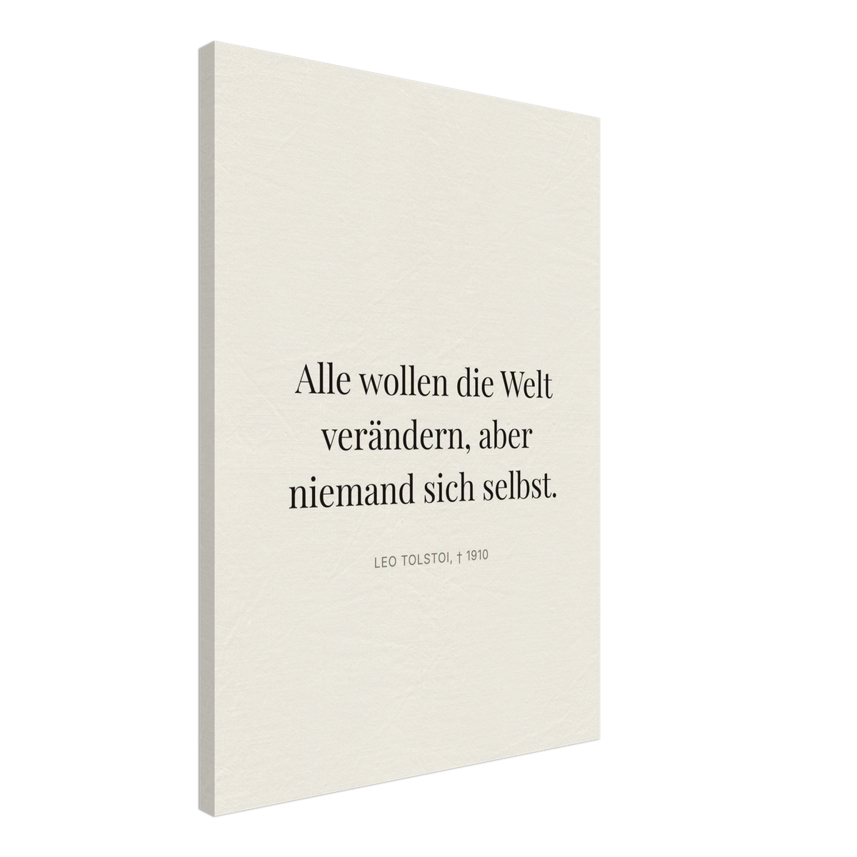 Leo Tolskis Selbstentdeckung in Dunkelschrift (Leinwand) [Editorial-Beige]
