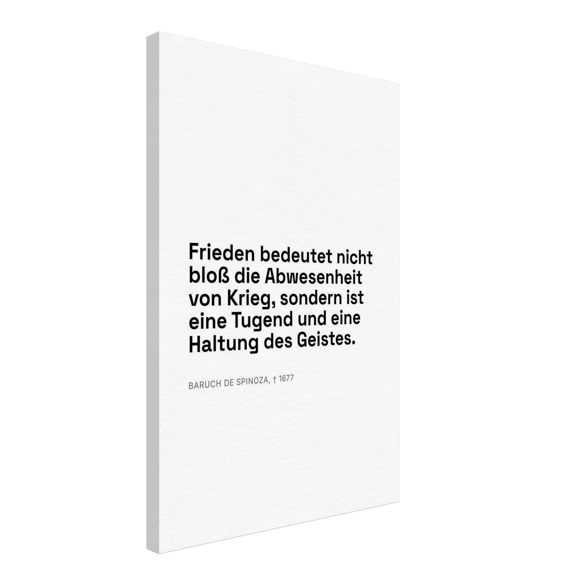 Spinozas Frieden auf Leinwand in Bauhaus-Stil (Leinwand) [Swiss-Weiß]