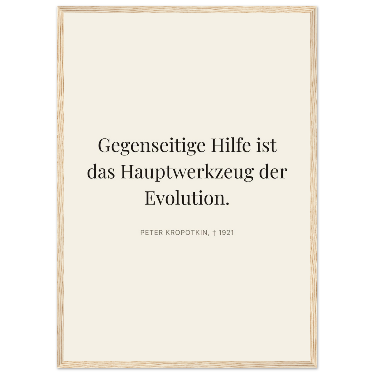 Kroponkins Wege im Dunkeln – Typografie auf Leinwand (Klassisches Poster mit Holzrahmen) [Editorial-Beige]