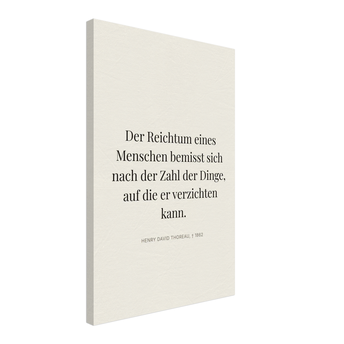 Thores Wege zum Reichtum - Typografisches Zitat in Bauhaus-Stil (Leinwand) [Editorial-Beige]