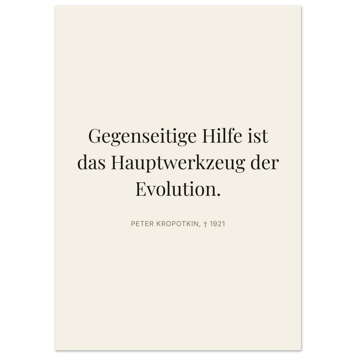 Kroponkins Wege im Dunkeln – Typografie auf Leinwand (Premium Poster auf mattem Papier) [Editorial-Beige]