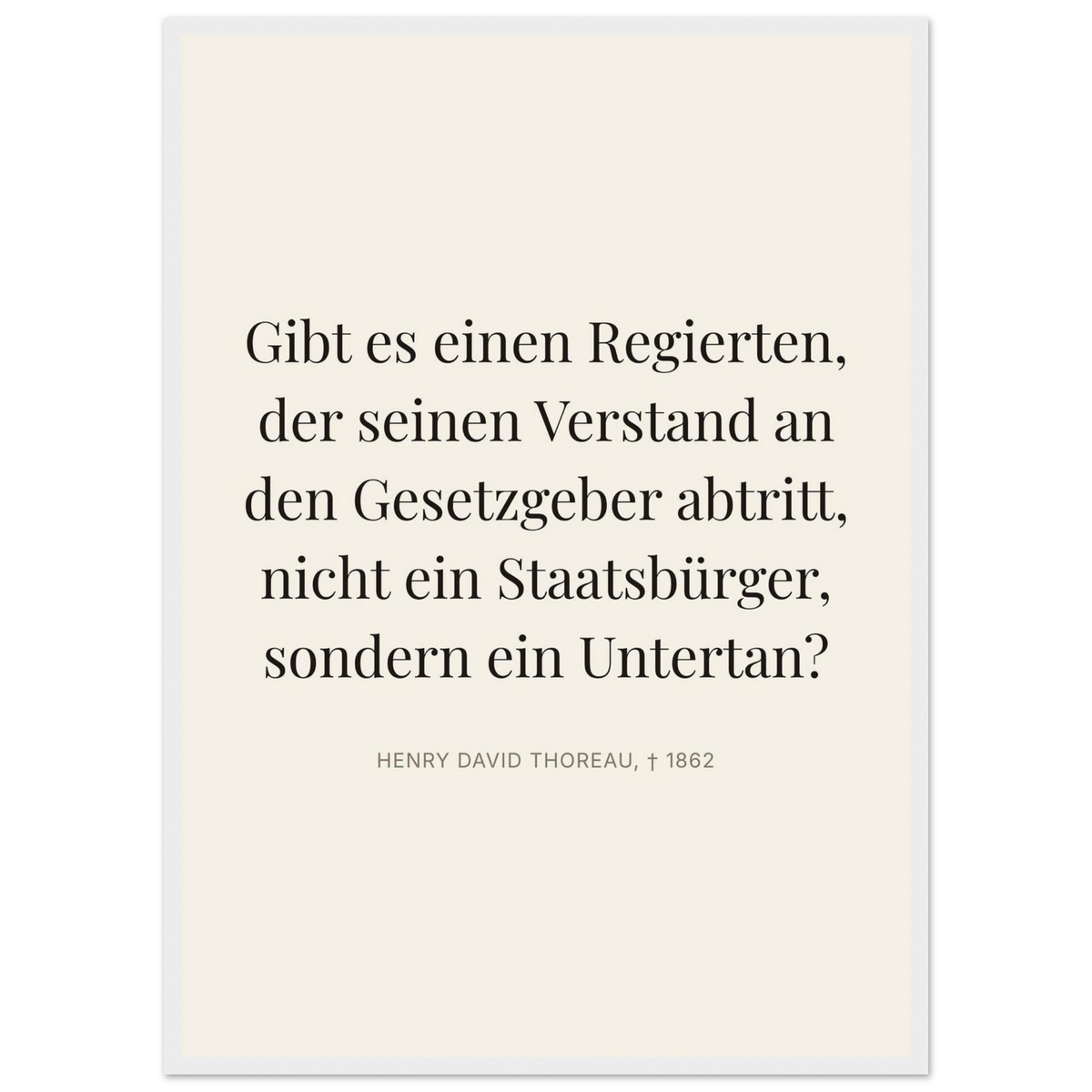 Thores Dunkle Worte in Schweizer Weiss (Klassisches Poster mit Holzrahmen) [Editorial-Beige]