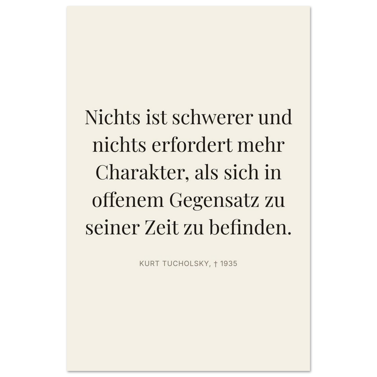 Tuchs Verzweiflung im Schweizer Weiss (Premium Poster auf mattem Papier) [Editorial-Beige]