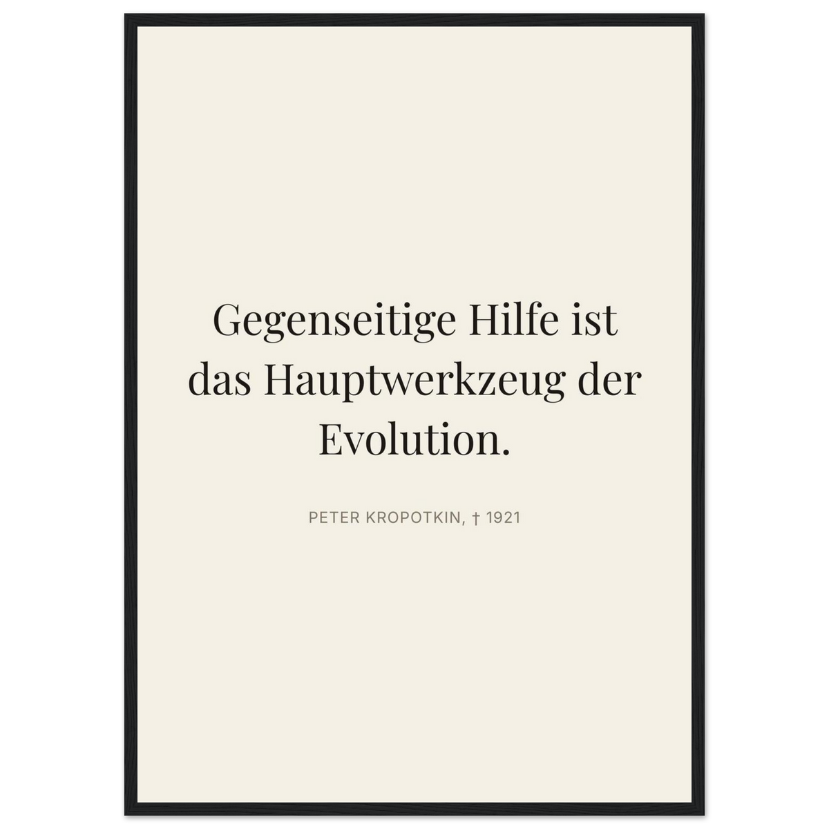 Kroponkins Wege im Dunkeln – Typografie auf Leinwand (Klassisches Poster mit Holzrahmen) [Editorial-Beige]