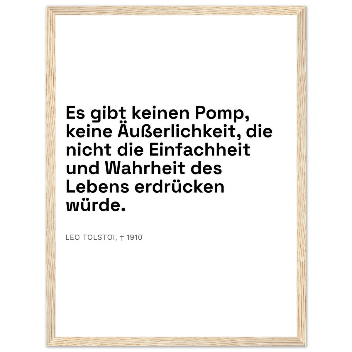 Leo Tolskis Glaube im Schweizer Weiss – Motiv 3 (Klassisches Poster mit Holzrahmen)