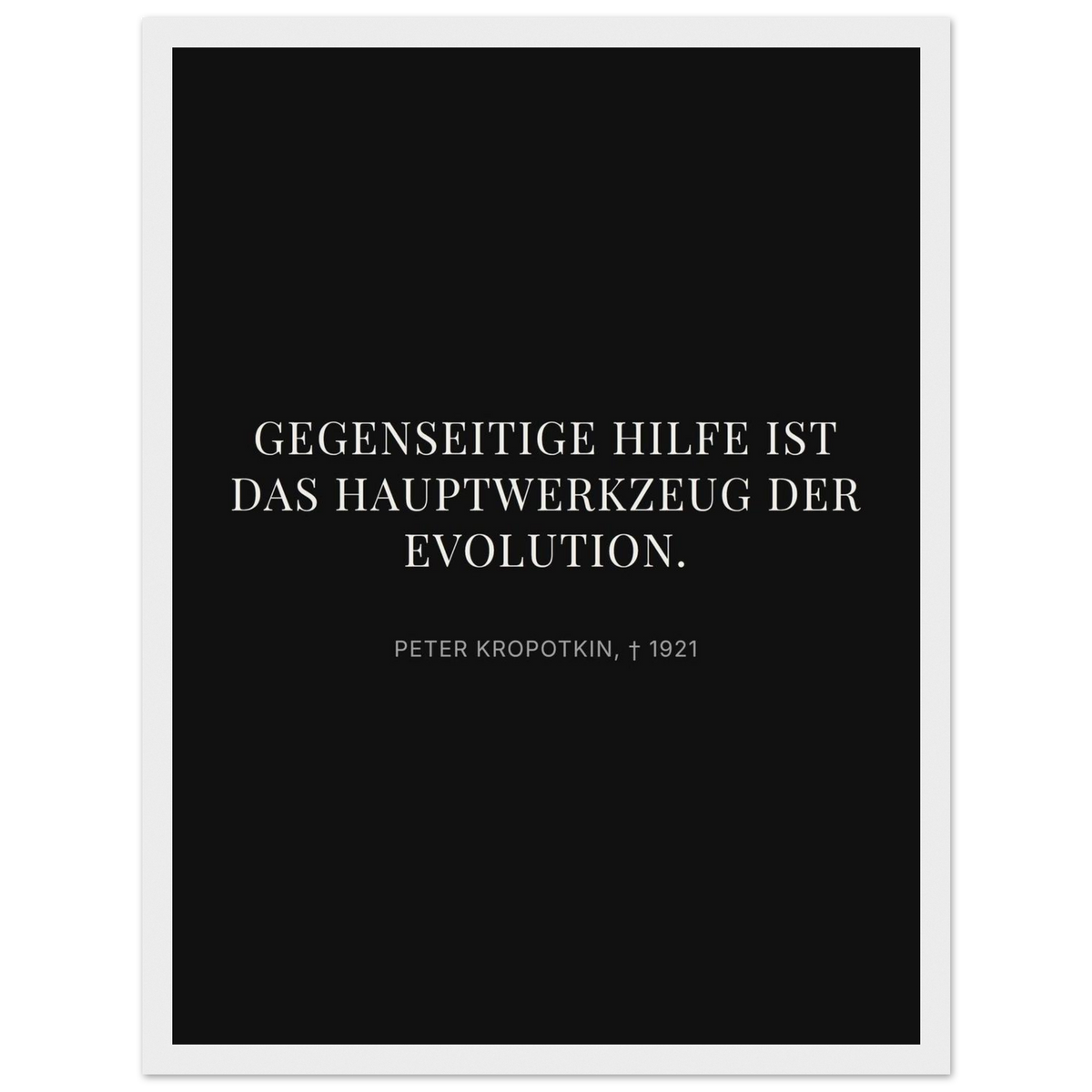 Kroponkins Wege im Dunkeln – Typografie auf Leinwand – Motiv 2 (Klassisches Poster mit Holzrahmen)