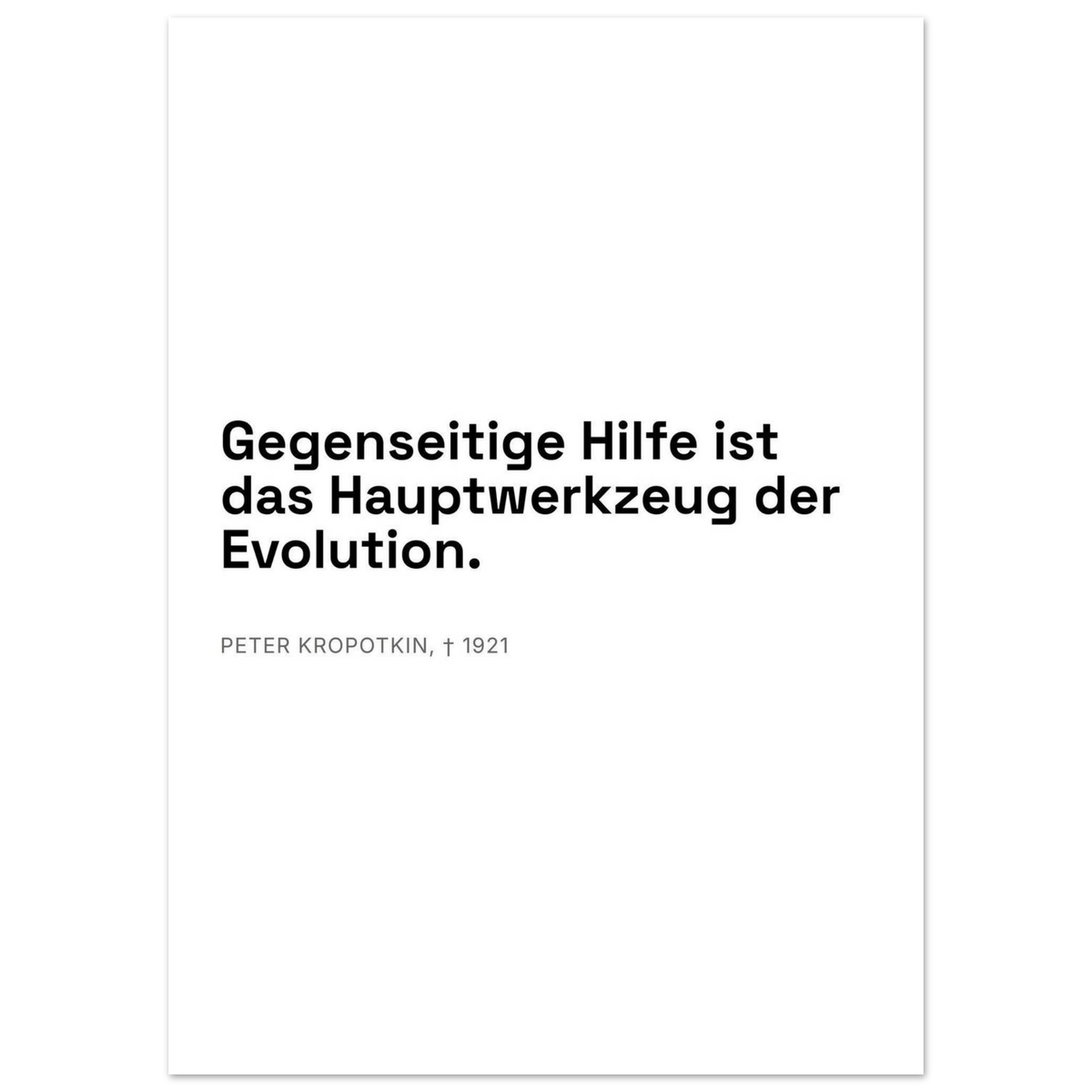 Kroponkins Wege im Dunkeln – Typografie auf Leinwand (Premium Poster auf mattem Papier) [Swiss-Weiß]