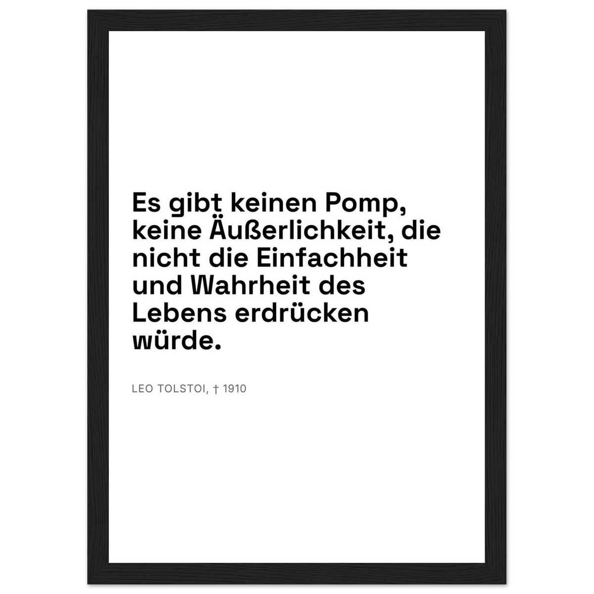 Leo Tolskis Glaube im Schweizer Weiss – Motiv 3 (Klassisches Poster mit Holzrahmen)