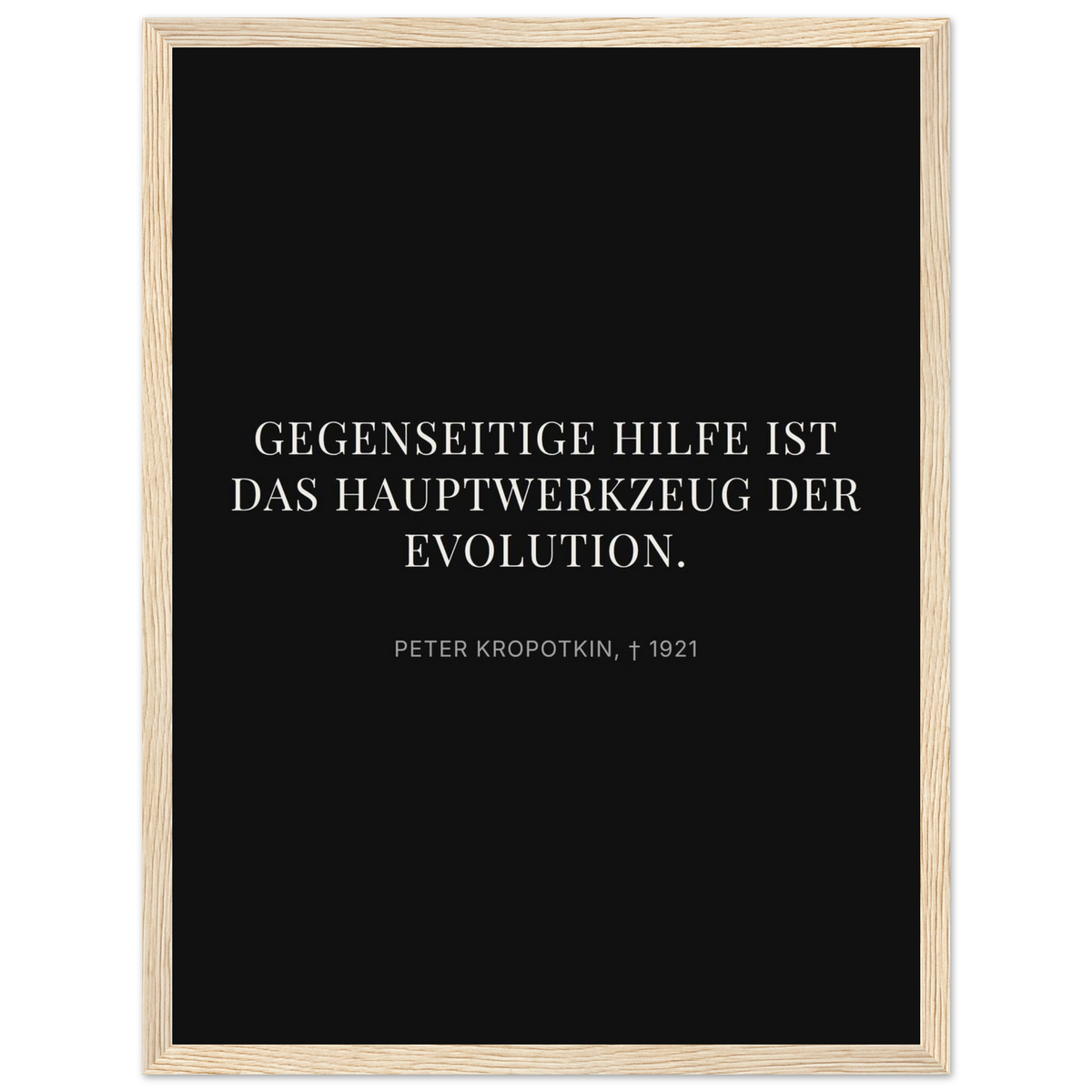 Kroponkins Wege im Dunkeln – Typografie auf Leinwand – Motiv 2 (Klassisches Poster mit Holzrahmen)