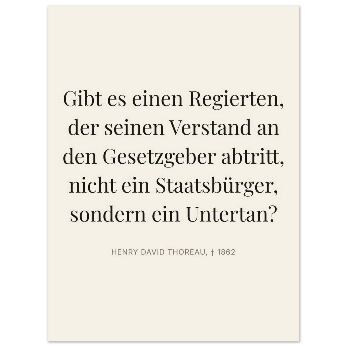 Thores Dunkle Worte in Schweizer Weiss (Premium Poster auf mattem Papier) [Editorial-Beige]