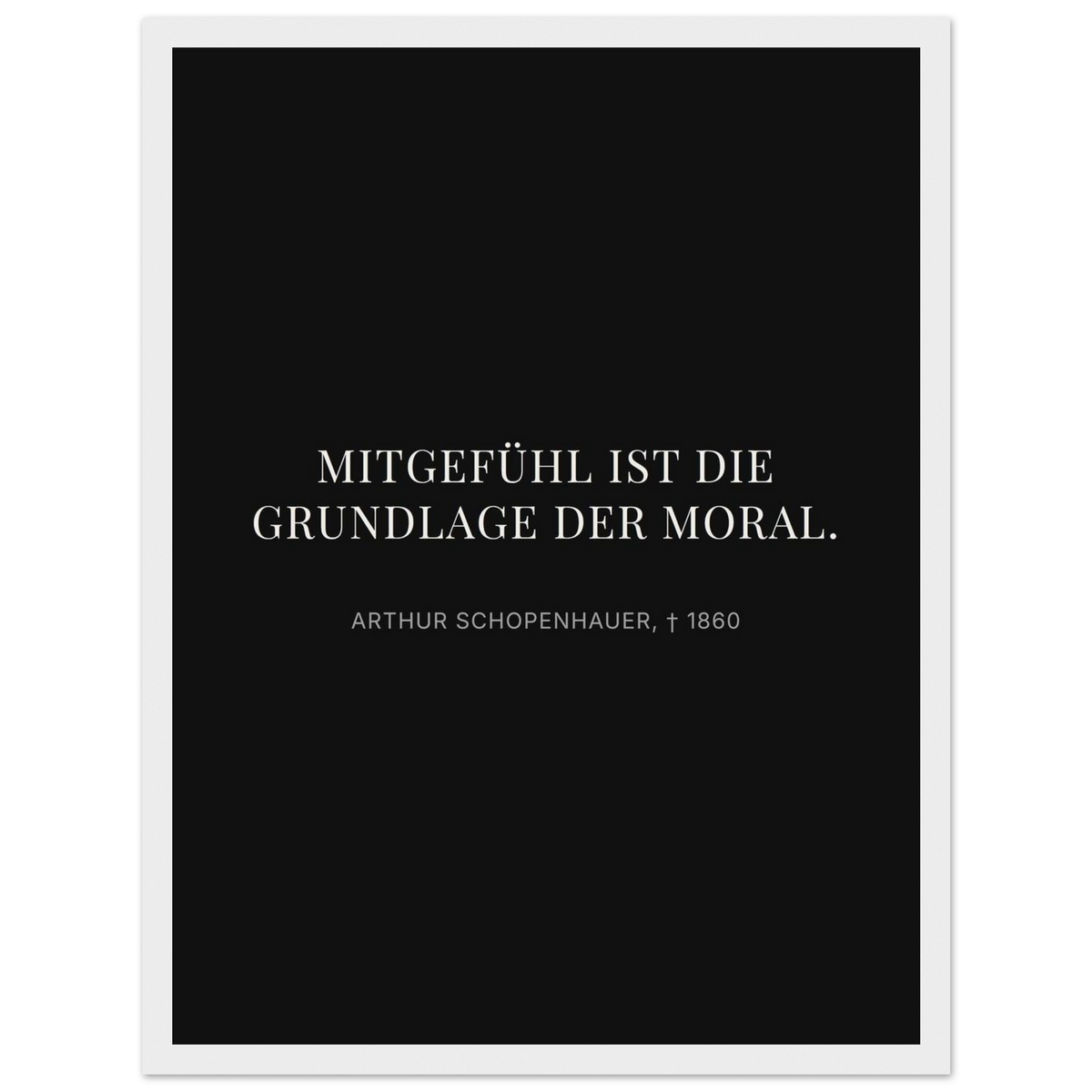 Schwarze Buchstaben auf cremeweißer Leinwand (Klassisches Poster mit Holzrahmen) [Display-Dunkel]