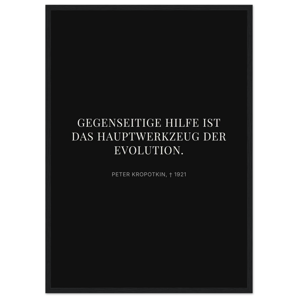 Kroponkins Wege im Dunkeln – Typografie auf Leinwand – Motiv 2 (Klassisches Poster mit Holzrahmen)