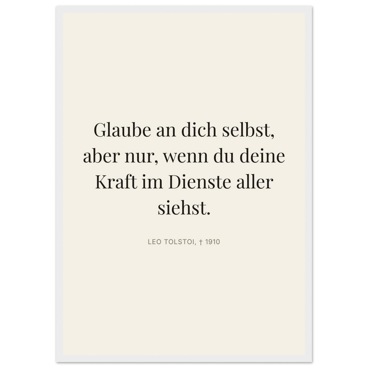 Leo Tolskis Wege zum Schweizer Weiss (Klassisches Poster mit Holzrahmen) [Editorial-Beige]