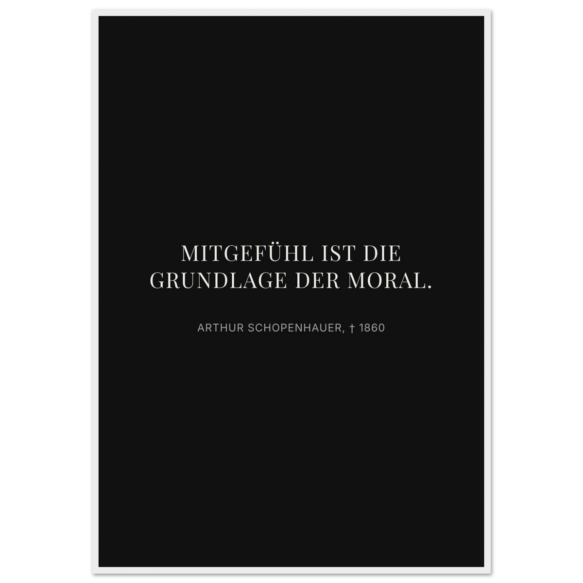 Schwarze Buchstaben auf cremeweißer Leinwand (Klassisches Poster mit Holzrahmen) [Display-Dunkel]