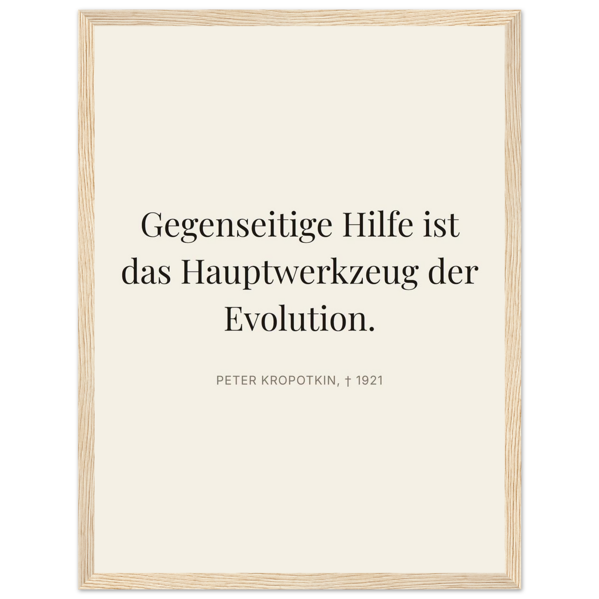 Kroponkins Wege im Dunkeln – Typografie auf Leinwand (Klassisches Poster mit Holzrahmen) [Editorial-Beige]
