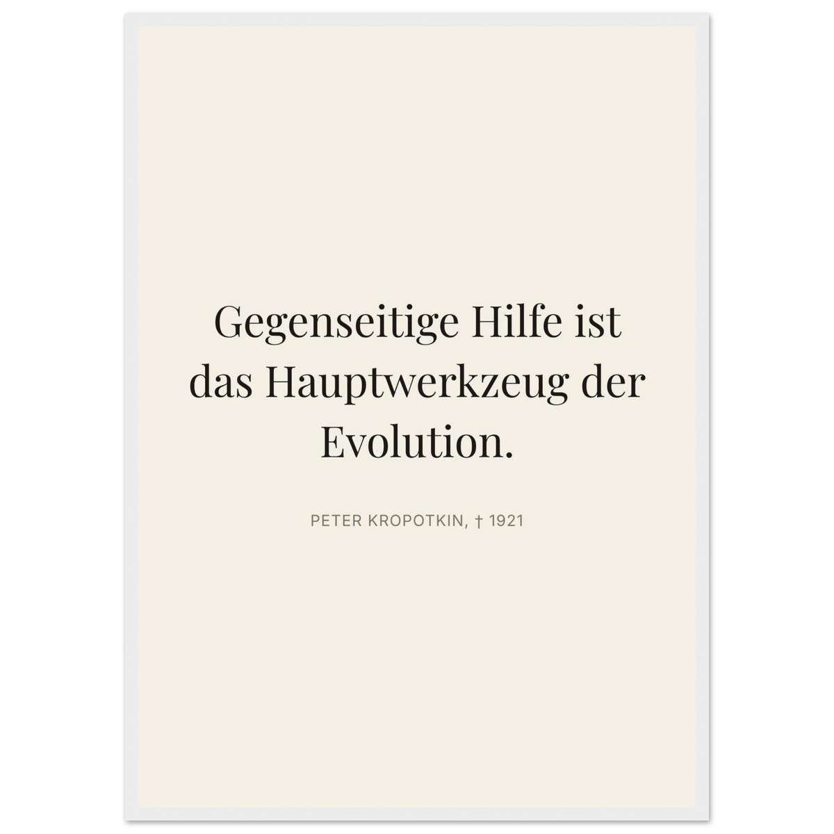 Kroponkins Wege im Dunkeln – Typografie auf Leinwand (Klassisches Poster mit Holzrahmen) [Editorial-Beige]
