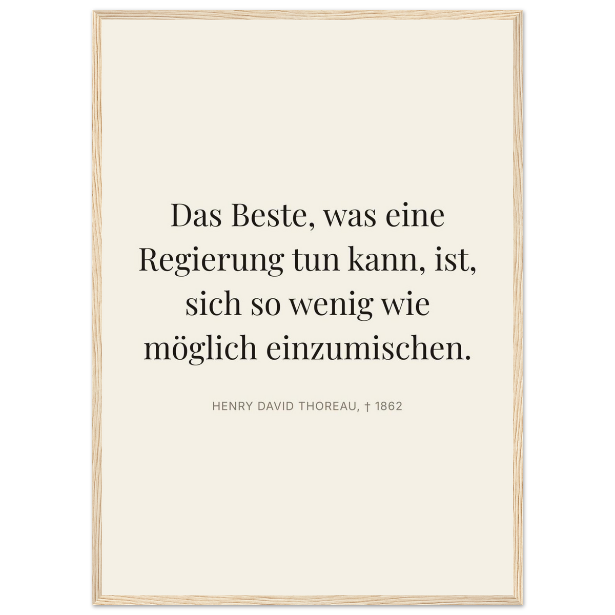 Thores Dunkle Worte im Schweizer Weiss (Klassisches Poster mit Holzrahmen) [Editorial-Beige]