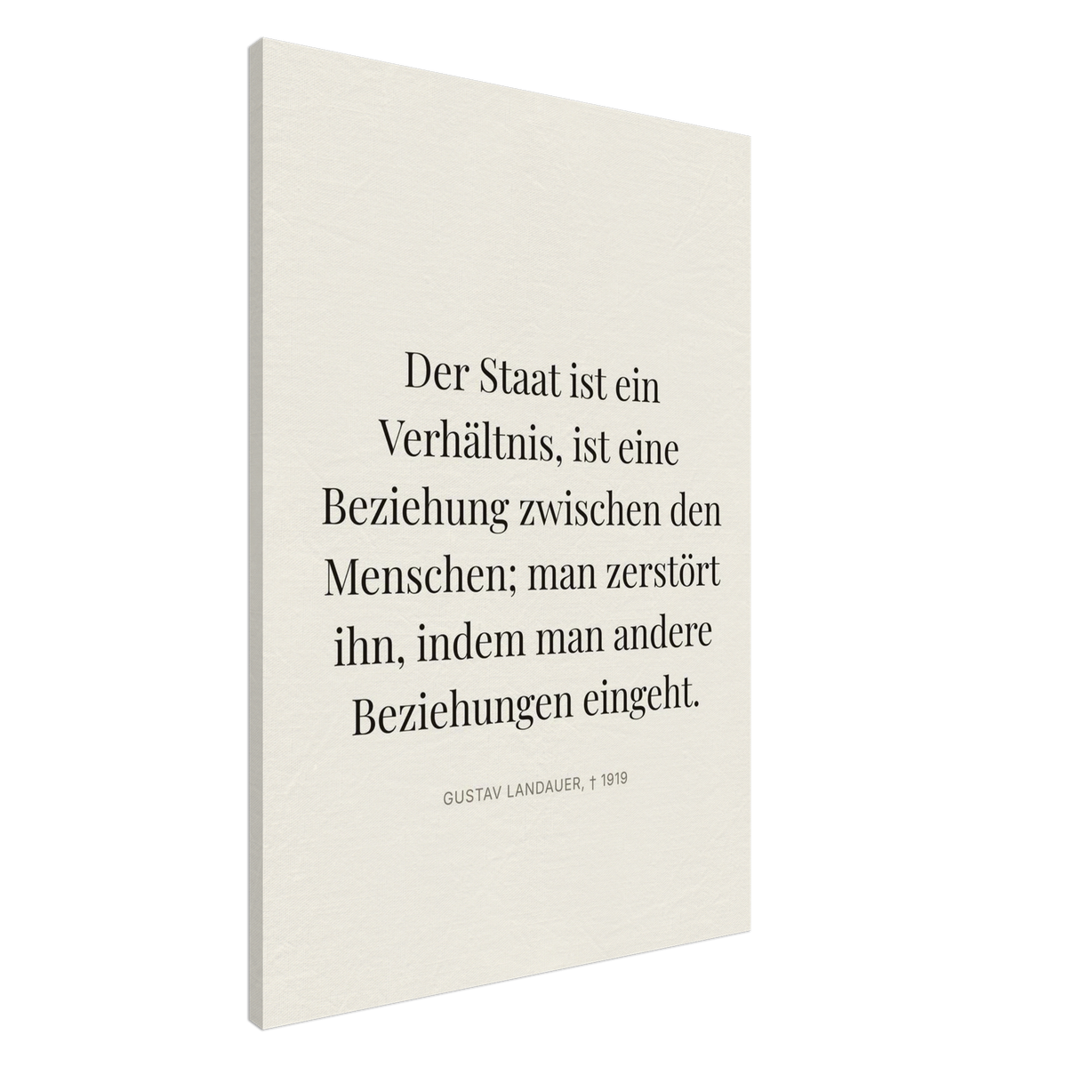 Gustavs Dunkle Wege – Typografie auf Leinwand (Leinwand) [Editorial-Beige]