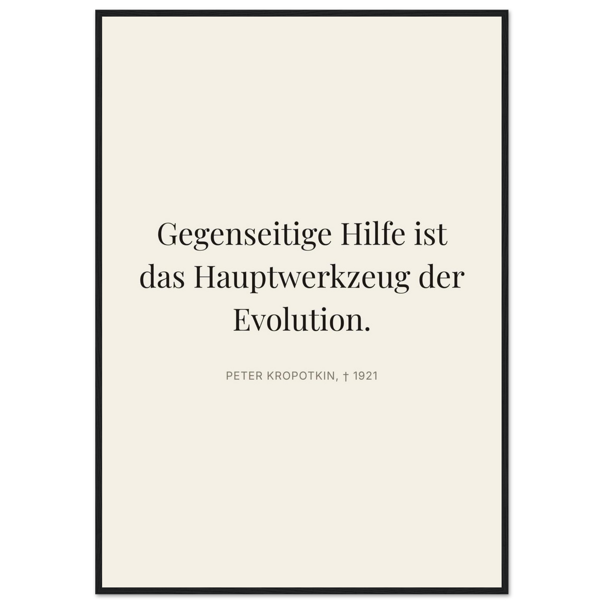 Kroponkins Wege im Dunkeln – Typografie auf Leinwand (Klassisches Poster mit Holzrahmen) [Editorial-Beige]