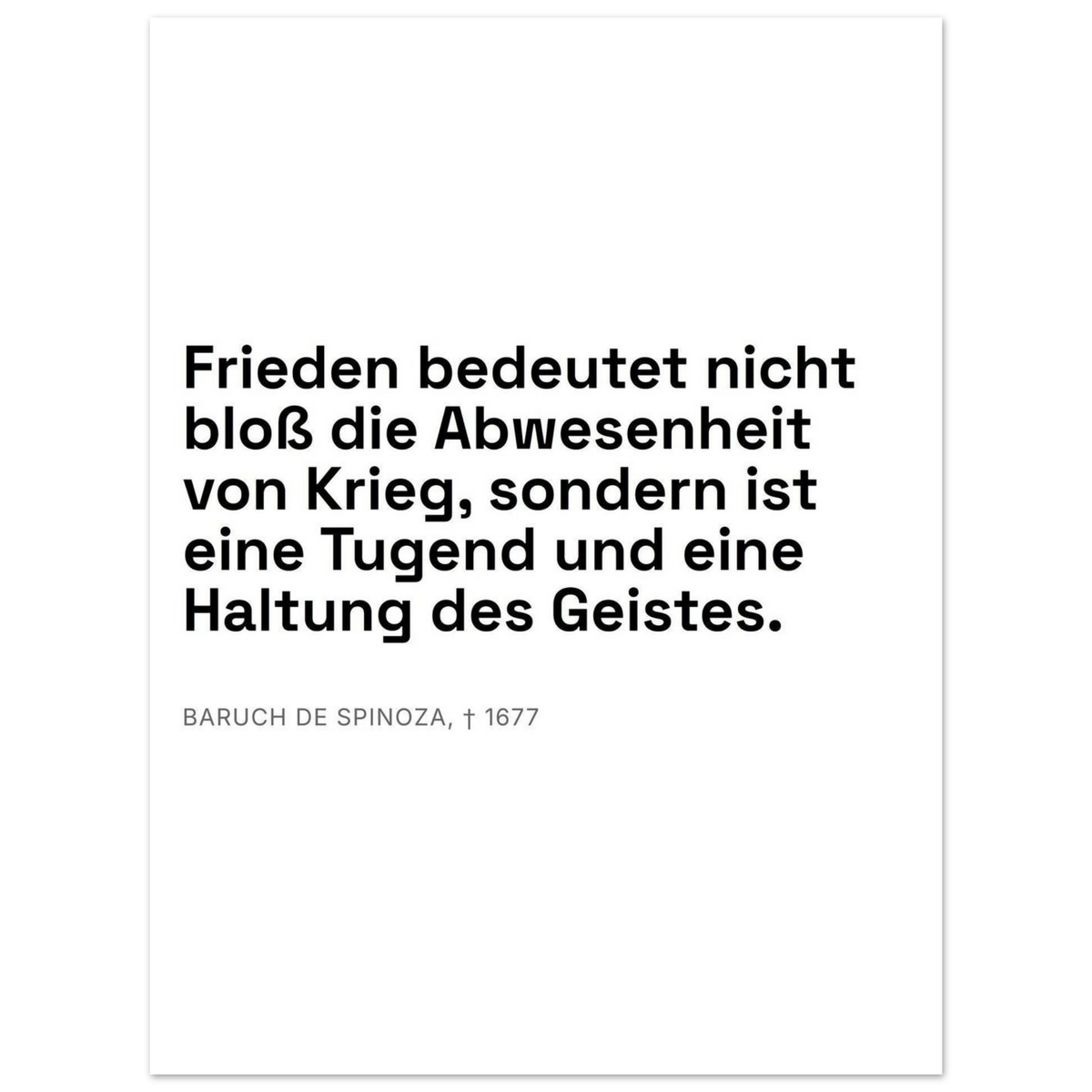 Spinozas Frieden auf Leinwand in Bauhaus-Stil (Premium Poster auf mattem Papier) [Swiss-Weiß]