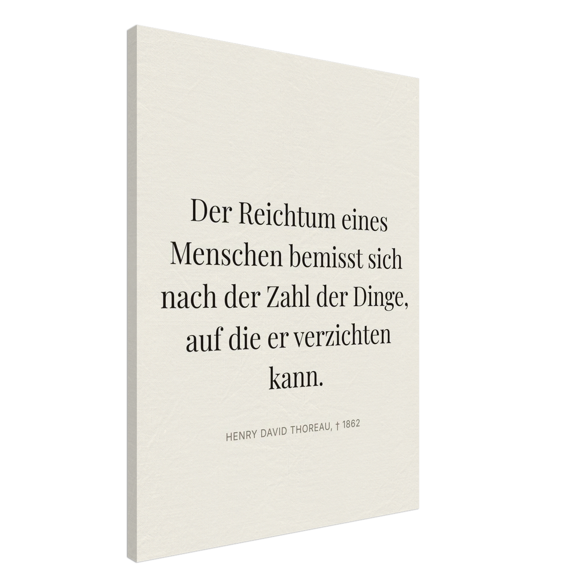 Thores Wege zum Reichtum - Typografisches Zitat in Bauhaus-Stil (Leinwand) [Editorial-Beige]