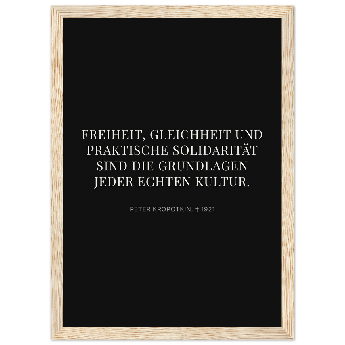 Kroponkins Wege im Dunkeln – Typografie auf Leinwand – Motiv 4 (Klassisches Poster mit Holzrahmen)