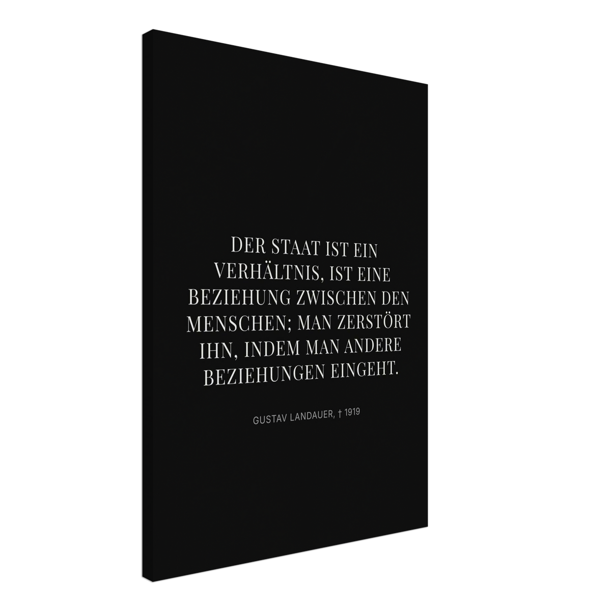 Gustavs Dunkle Wege – Typografie auf Leinwand (Leinwand) [Display-Dunkel]