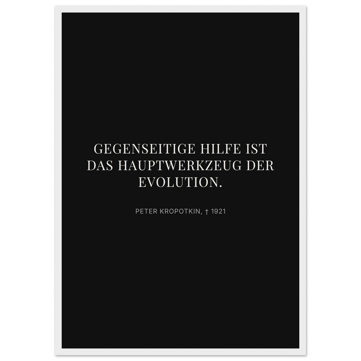 Kroponkins Wege im Dunkeln – Typografie auf Leinwand – Motiv 2 (Klassisches Poster mit Holzrahmen)
