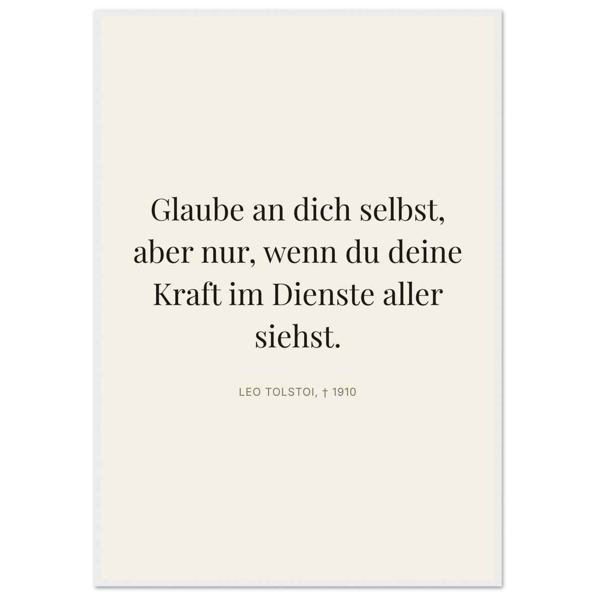 Leo Tolskis Wege zum Schweizer Weiss (Klassisches Poster mit Holzrahmen) [Editorial-Beige]