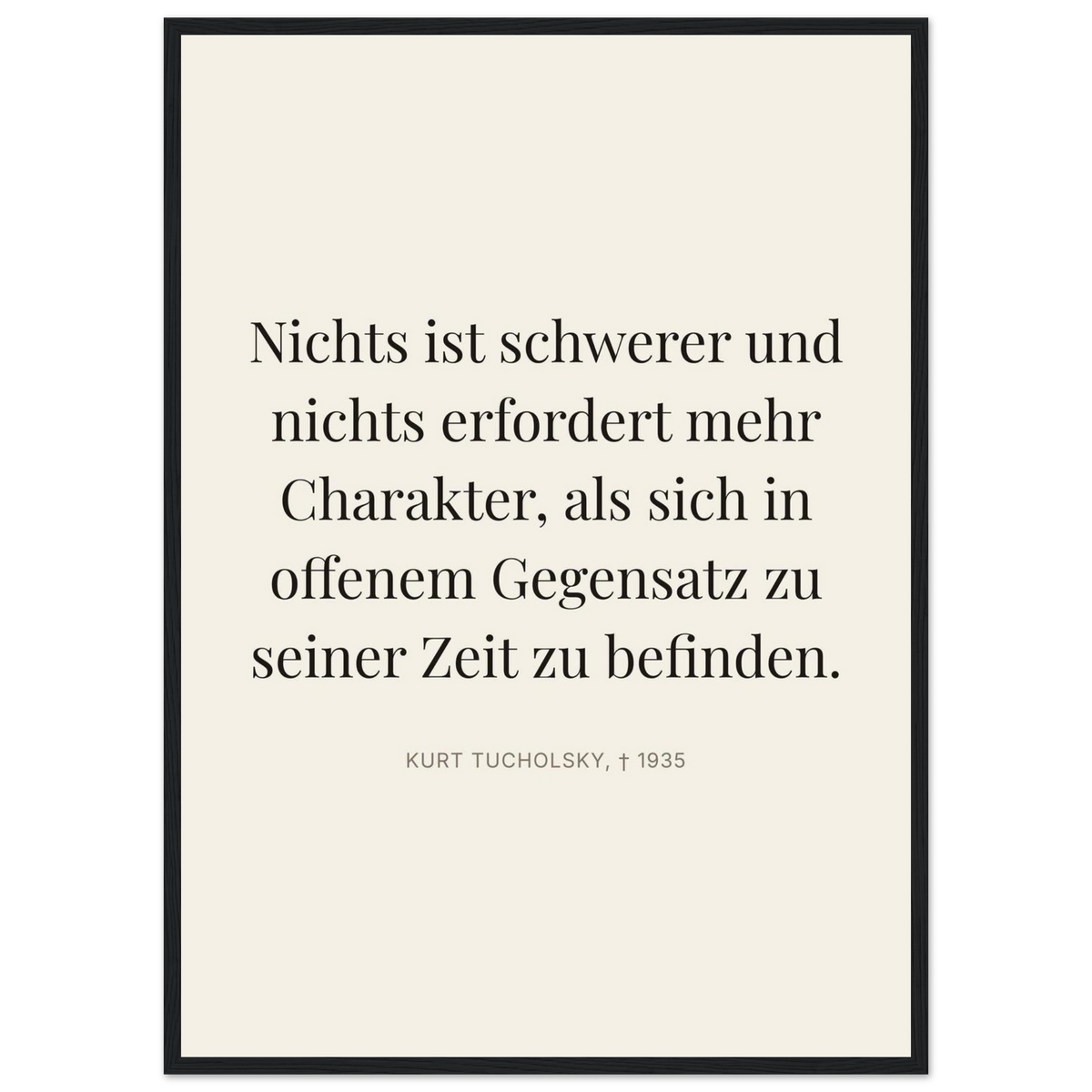 Tuchs Verzweiflung im Schweizer Weiss (Klassisches Poster mit Holzrahmen) [Editorial-Beige]