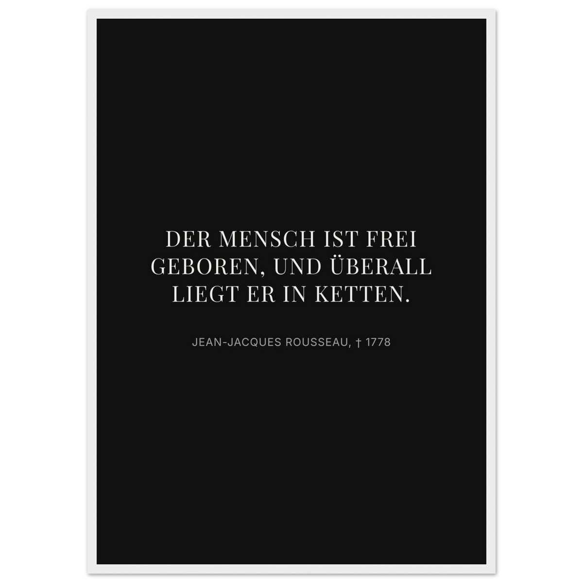 Freiheit im Dunkeln - Typografisches Zitat auf Leinwand (Klassisches Poster mit Holzrahmen)