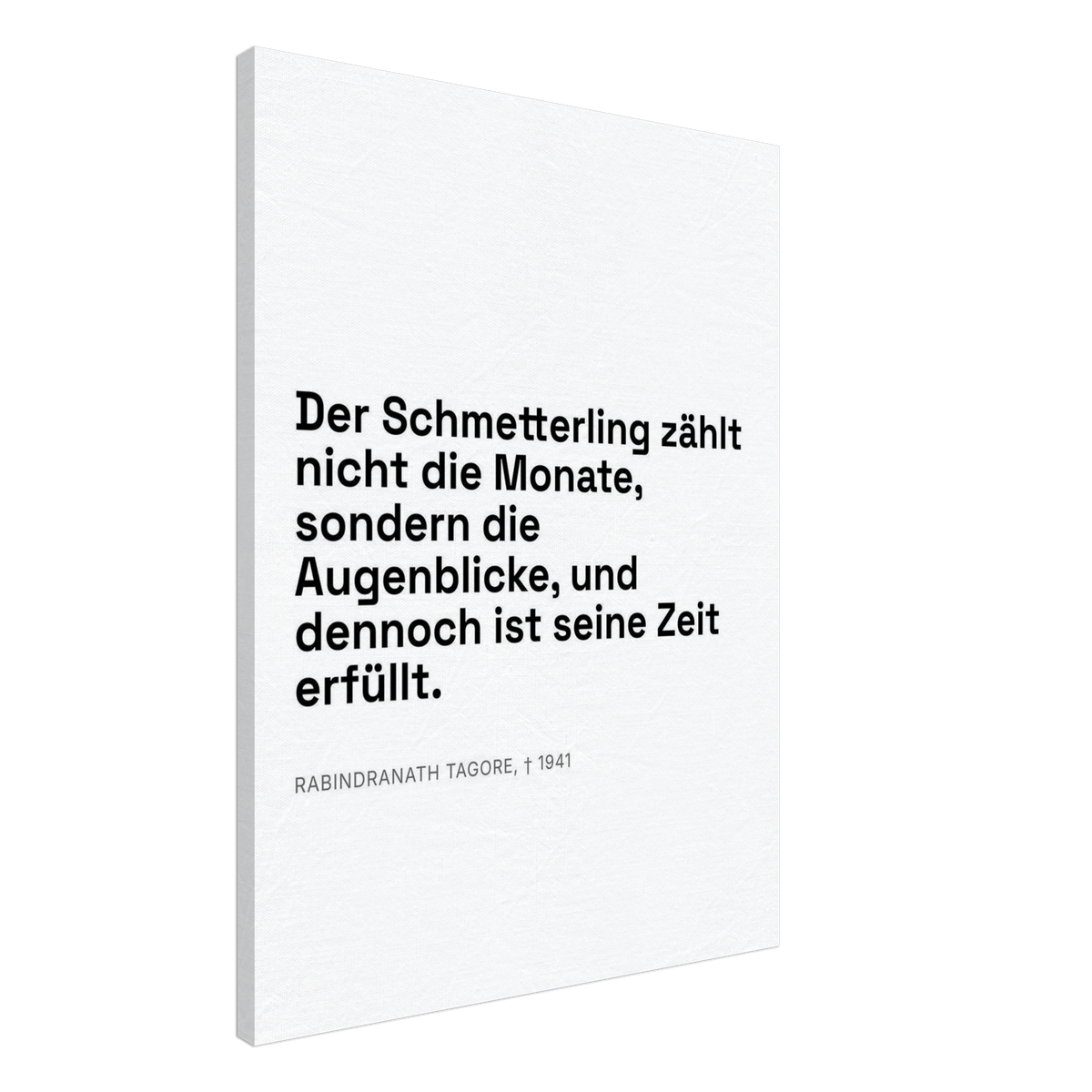Tagores Erkenntnis im Dunkelschrift-Typografie (Leinwand) [Swiss-Weiß]
