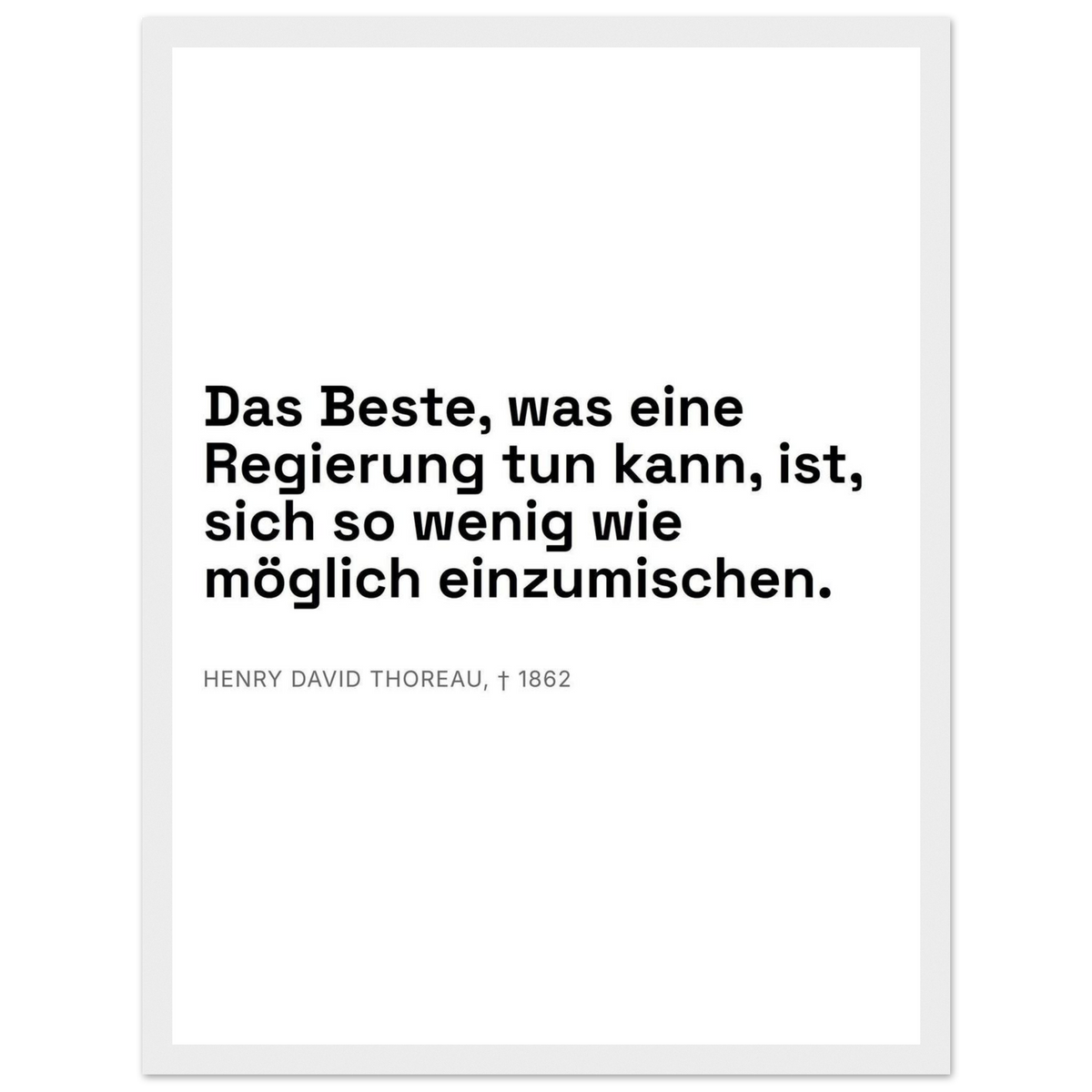 Thores Einflusslosigkeit im Schweizer Weiss (Klassisches Poster mit Holzrahmen)