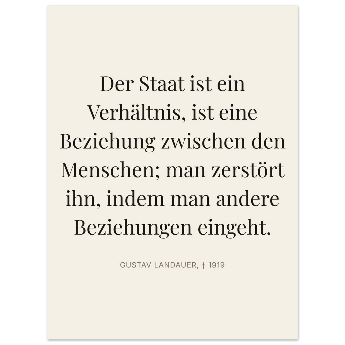 Gustavs Dunkle Wege – Typografie auf Leinwand (Premium Poster auf mattem Papier) [Editorial-Beige]
