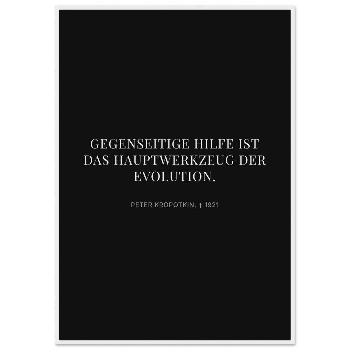 Kroponkins Wege im Dunkeln – Typografie auf Leinwand – Motiv 2 (Klassisches Poster mit Holzrahmen)