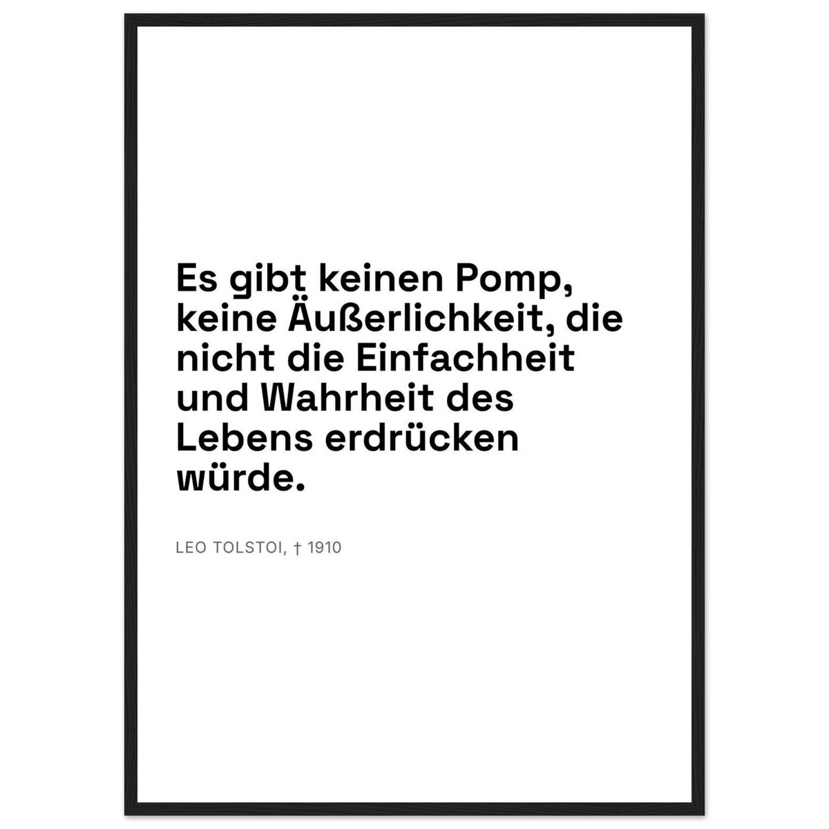 Leo Tolskis Glaube im Schweizer Weiss – Motiv 3 (Klassisches Poster mit Holzrahmen)