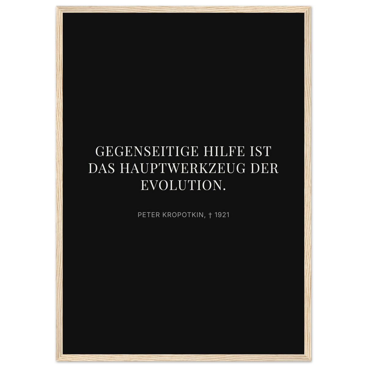 Kroponkins Wege im Dunkeln – Typografie auf Leinwand – Motiv 2 (Klassisches Poster mit Holzrahmen)