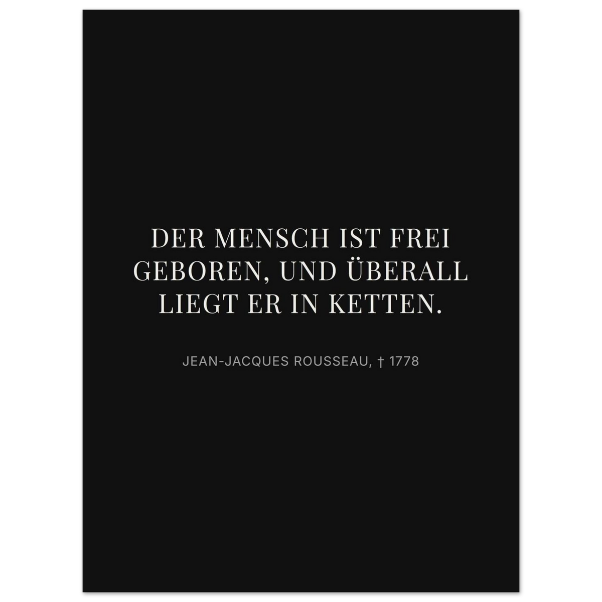 Freiheit im Dunkeln - Typografisches Zitat auf Leinwand (Premium Poster auf mattem Papier)